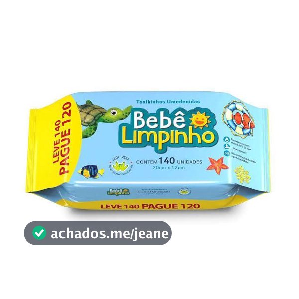 Lenço Toalha Umedecidas Bebê Limpinho Cimed 140un