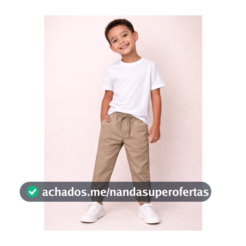 Calça Jogger INFANTIL de Sarja Menino Alta Qualidade Slim Fit Brim Criança