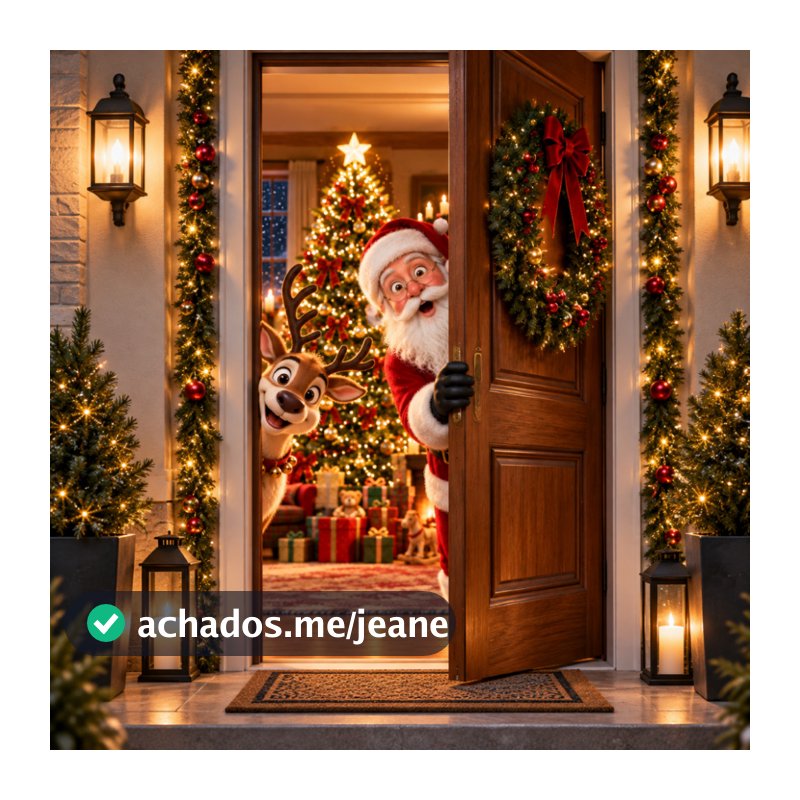 Capa de Porta Decorativa Tema Natal Divertido Efeito 3D Realista Vest Fácil C/ Elástico