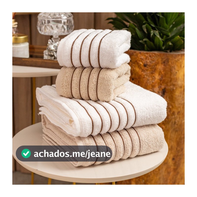 Jogo Toalhas De Banho Super Luxo 4 Peças 100% Algodão Casal Gigante Alta Absorção Toalha Felpuda