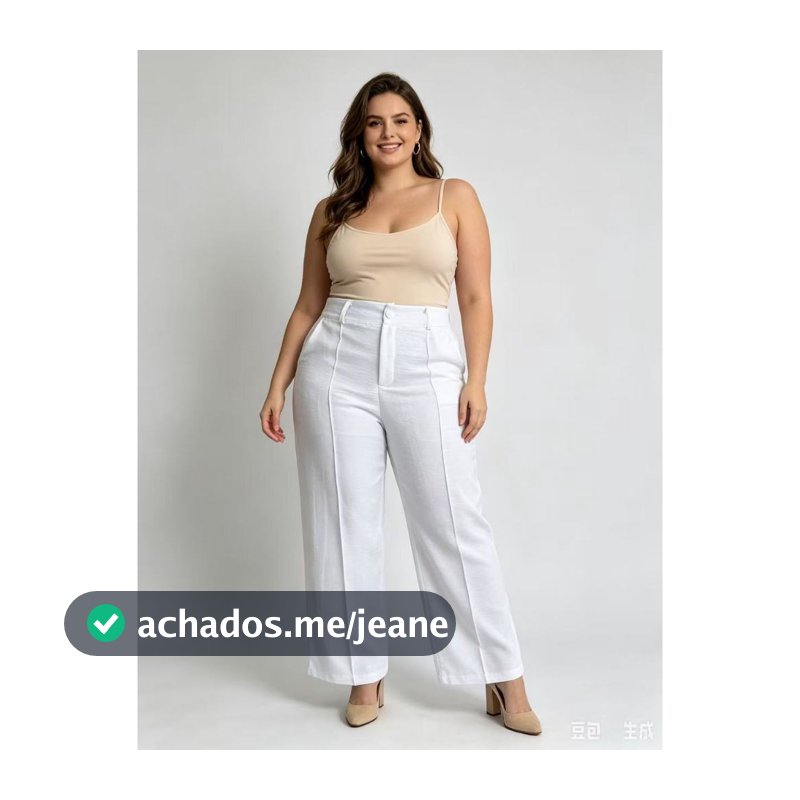 Calça Pantalona Duna Plus 46-54 com forro e bolsos funcionais 8829