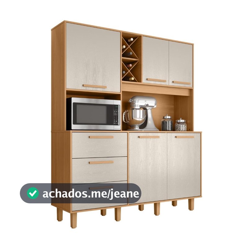 Armário de Cozinha Completa com Adega 5 Portas 3 Gavetas Madri