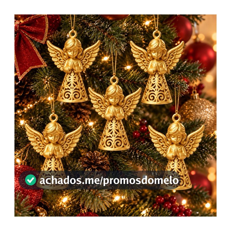 kit 10 Anjinhos decoração 3D Árvore de Natal Anjo Presépio Decoração natalina Casa