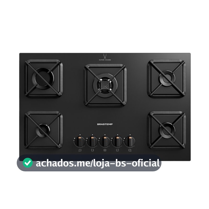 Cooktop Brastemp 5 Bocas a Gás, Grades de Ferro Fundido e Chamas Especiais - BDS75AE