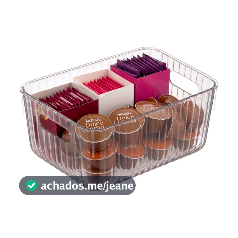 Cestas Organizadoras New Retrô Cor Cristal - Coza - Cestas para Armários