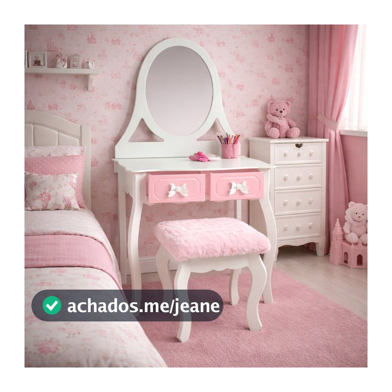 Penteadeira Mdf Infantil Princesa Decoração Quarto Menina