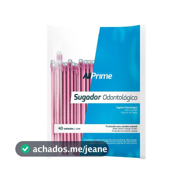 Sugador Odontológico Descartável - ROSA  AllPrime Embalagem com 40 unidades.