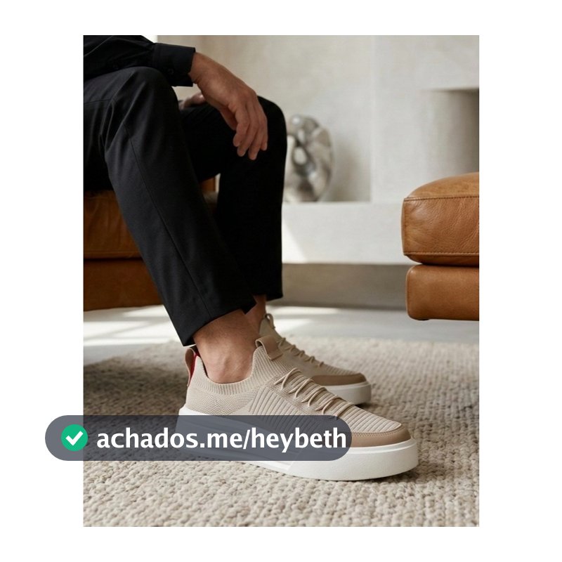 Tênis Masculino Cadarço Elástico Sapatênis Meia Knit Couro Sintético Tecido