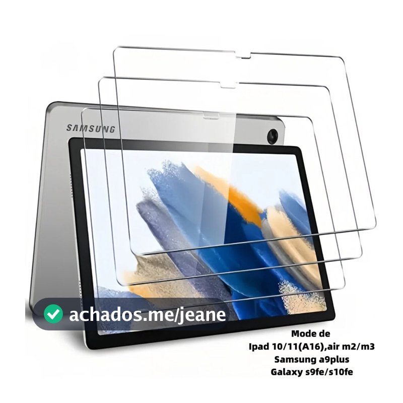 Película de Vidro Temperado para Tablet 10–11” – Proteção Anti-Risco, Alta Transparência e Toque Sensível