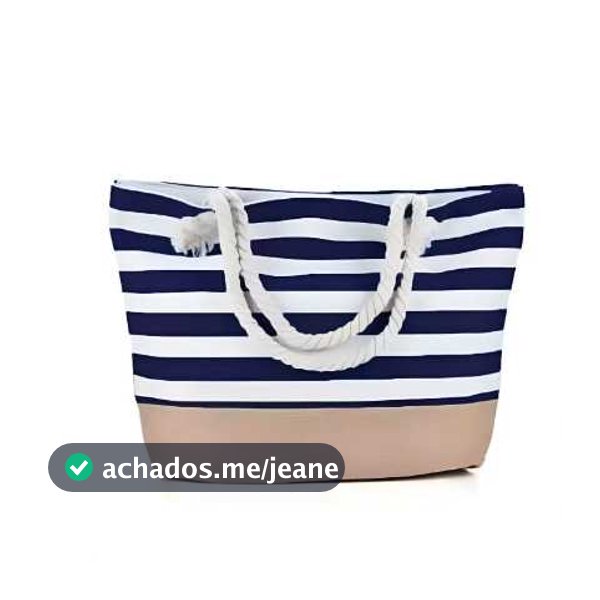 Bolsa De Praia Listrada Alça De Corda Feminina Várias Cores