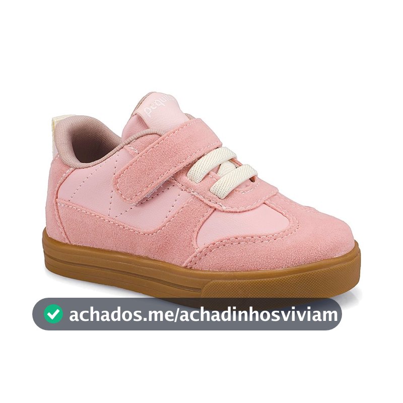Tênis Infantil Feminino Estilo Samba Casual Camurça Confortável Rosa 20501 Pequito