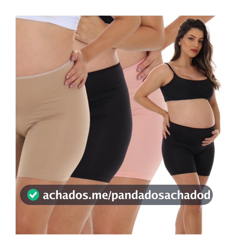 Kit 3 Bermuda Short Segunda Pele Gestante Anágua Usar Com Vestido Confortável Gravidez Grávida