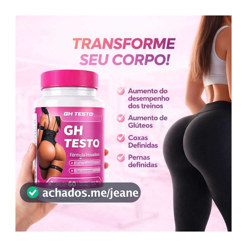 GH Testo Glúteos 60 Cáps | SUA ACADEMIA VAI NOTAR A DIFERENÇA | 14 Ativos | Fórmula Premium