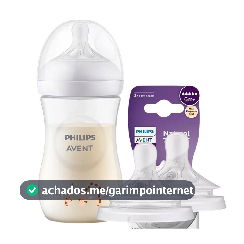 Kit Mamadeira Avent Pétala 260ml Girafa + Bico 3.0 T5 (6m+)