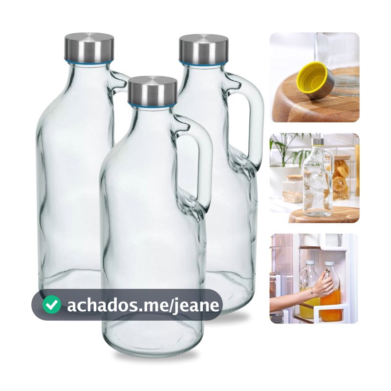 1 ou 3 ou 5 Garrafa De Leite Geladeira Água Suco vidro grosso 1000ml