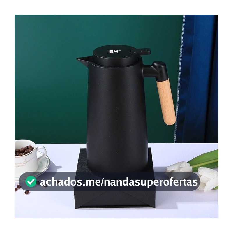 Garrafa Térmica 1 Litro Com Termômetro Led Para Chás / Café Design Moderno quente até 24h JORGE