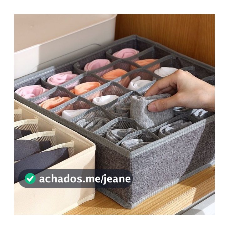 Organizador Gaveta 33X30X10 Com 24 Ou 12 Ou 6 Divisórias Dobrável Meias Intimas Universal Multiuso