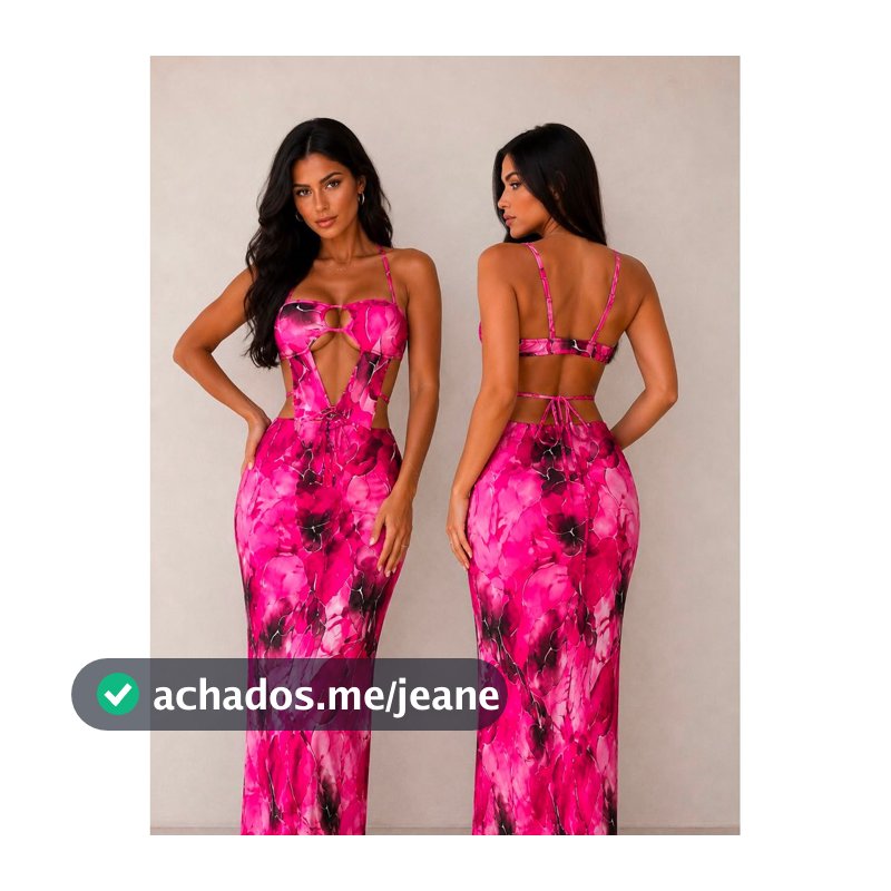 Vestido Feminino Estampado Longo  Festa Elegante Tecido Confortavel Qualquer ocasião Verão 2027 Tropical