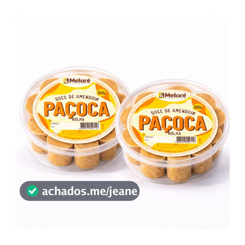 Kit 2 Paçoca Rolha Tradicional MELARÉ Pote 200g