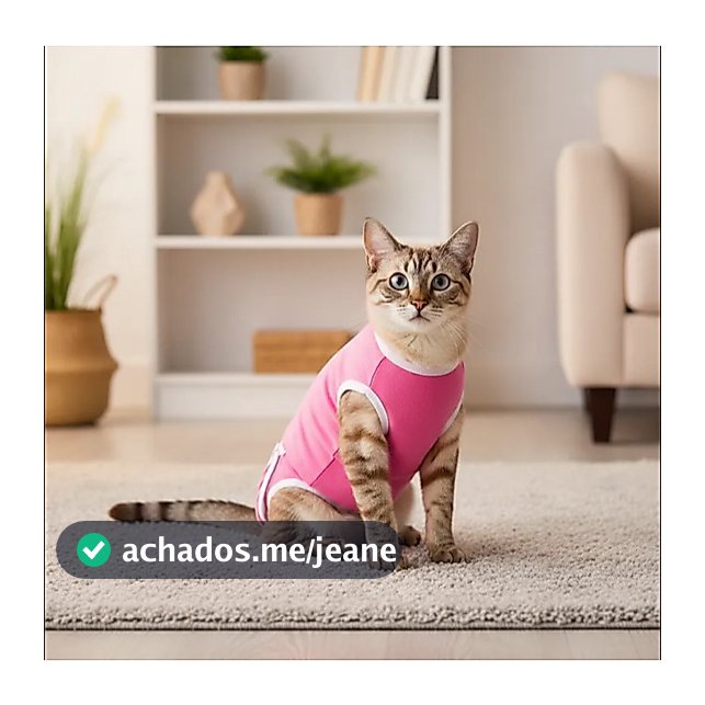 Roupa Pos Cirurgica Com Velcro Gato Castração cat