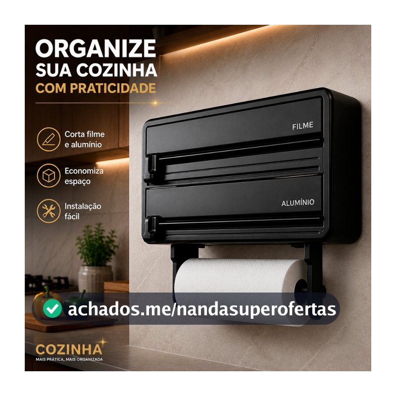 Porta Papel Toalha Cozinhas Sistema De Corte 3 Em 1