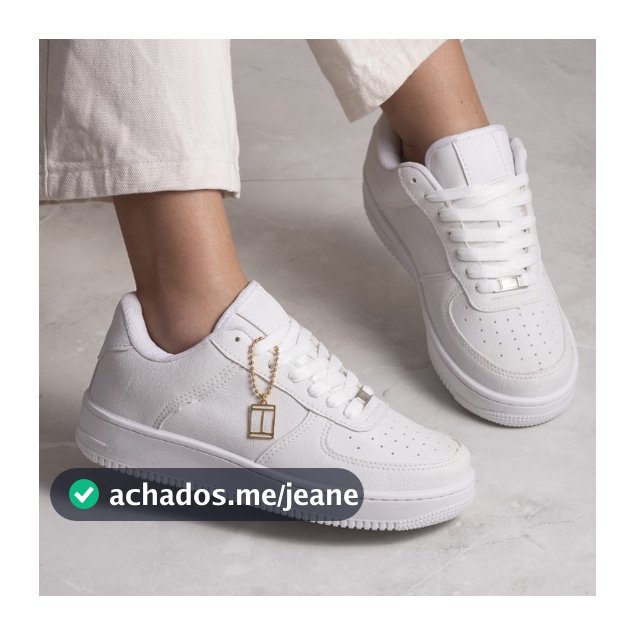 Tênis Feminino Branco Ideal Para o Dia a Dia Festa Moda Blogueira Lançamento