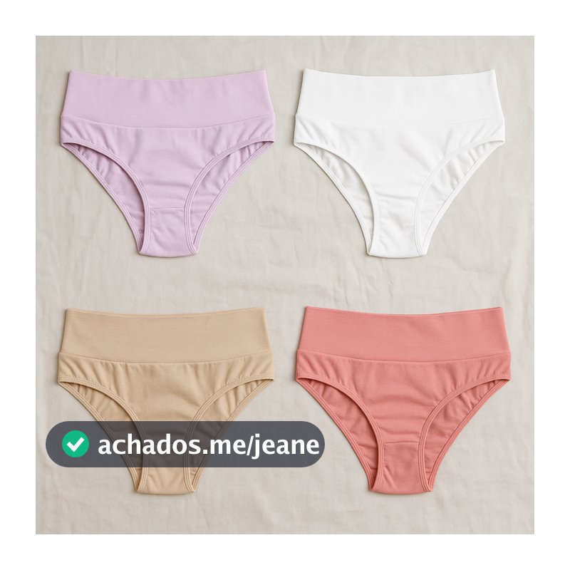 Kit 4 Calcinhas De Algodão Cós Alto Pós Parto – Cotton Premium, Confortáveis e Modeladoras