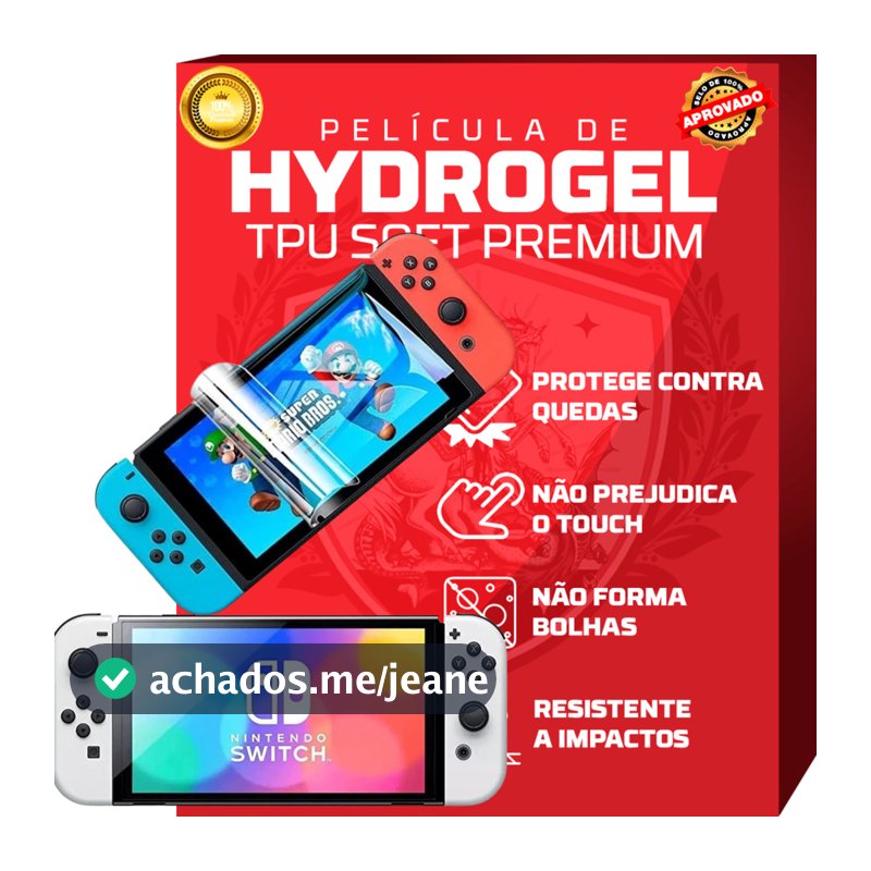 Película Hidrogel Premium Hd Ou Fosca  p/ Todos Nintendo Switch Oled V2 Game Boy Lite Pro Screen Lite New 3D Small Big