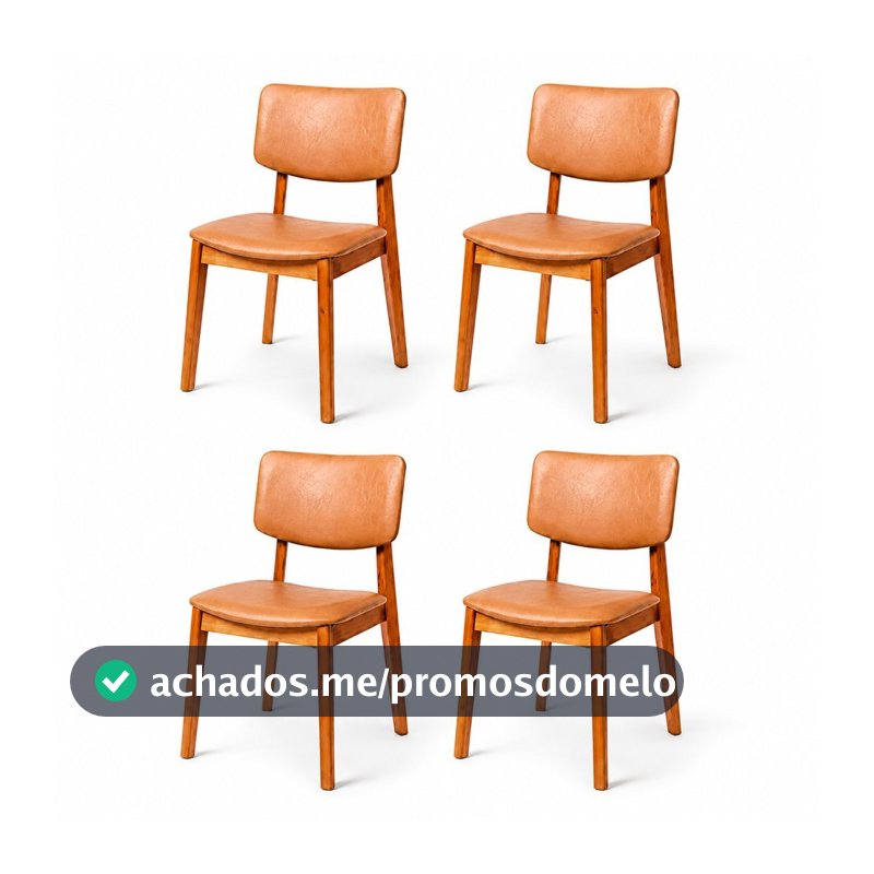 Kit 4 Cadeira de Jantar Madeira Maciça Manuela Estofada Premium Ergonomica Premium Confortável Di Franco Luxo Resistente