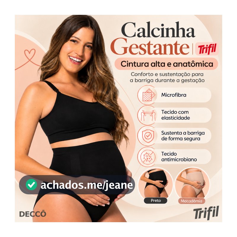 Calcinha Alta Trifil De Sustentação Para Gestante Grávida Sem Costura