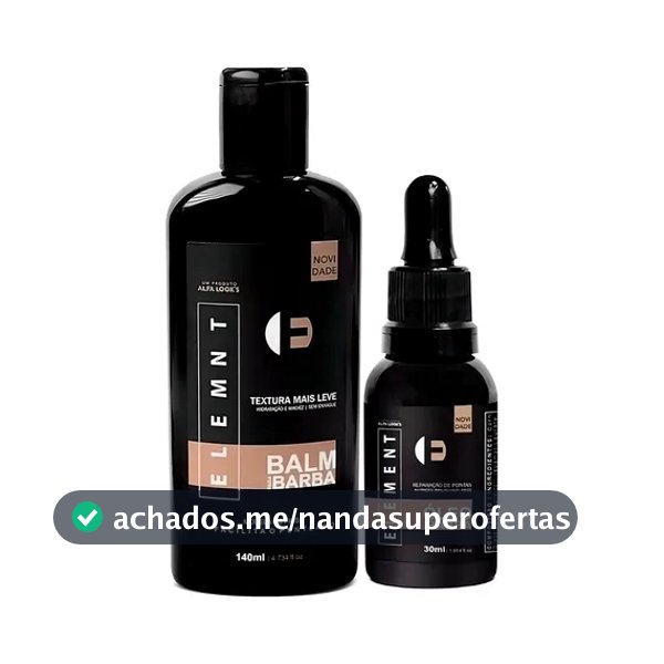 Kit Balm E Óleo Para Barba Hidratante Profissional Element