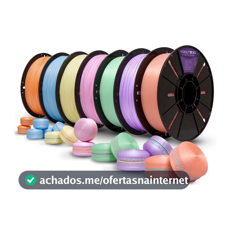 Filamento PLA Macaron Velvet Voolt3D 1Kg 1,75mm Efeito Aveludado Tons Pasteis Para Impressora 3D FDM