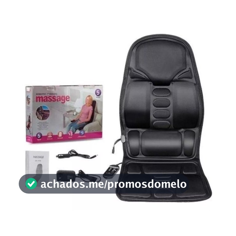 Assento Massageador Elétrico Controle Aliviar Dores Lombar Coluna Pescoço Veicular Escritório 8 Modos 3 Intensidade 3036