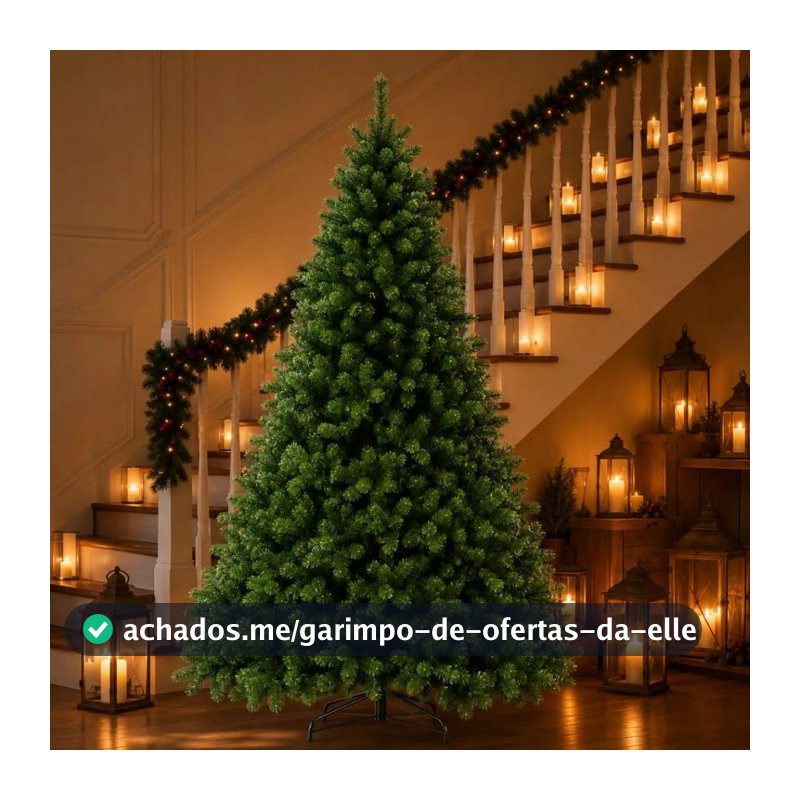 Arvore De Natal 2,10 Metros 650 Galhos Cheia Pinheiro Luxo Cor Verde