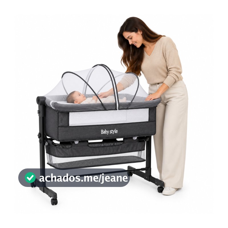 Berço Infantil Portátil Moisés Balanço Co-Sleeper Bed Acoplado Cama Mosquiteiro Bebê Recém-Nascido