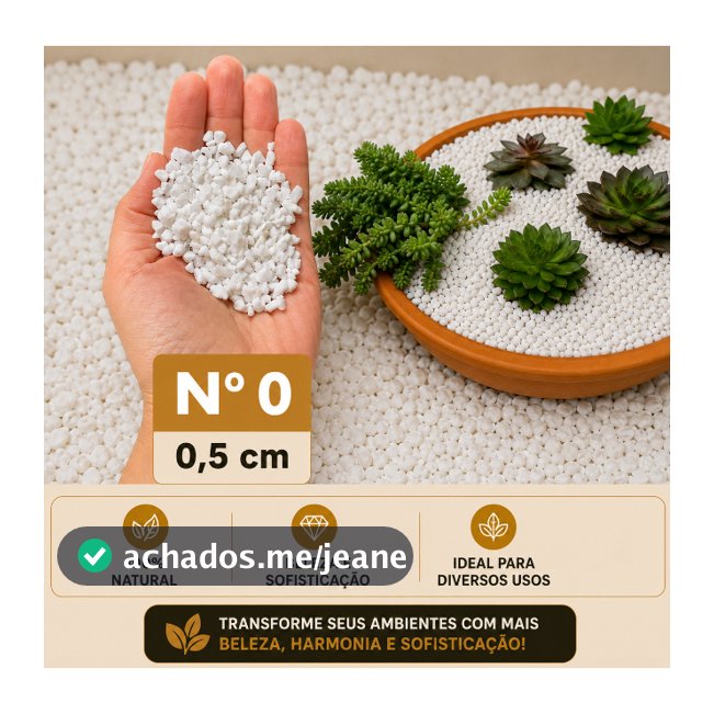 Pedrisco Pedrinha Nº 0 Branca 1kg até 5kg para Jardim Aquário Vaso de Planta Decoração de Calçada