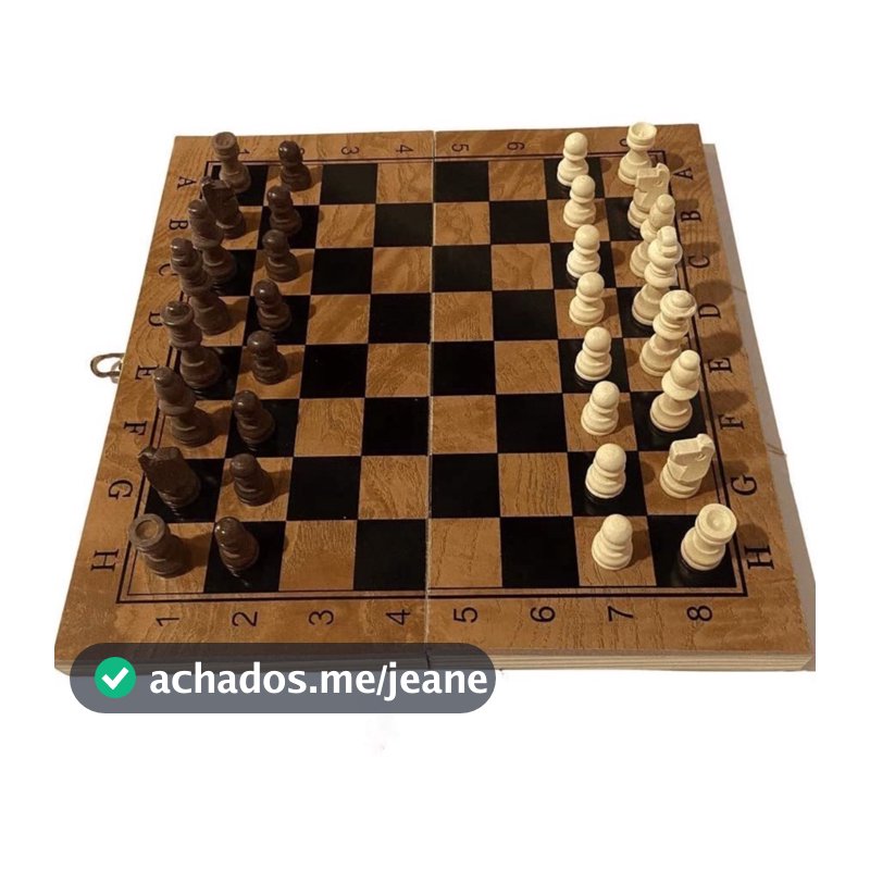 Jogo de Xadrez Dobrável Tabuleiro em Madeira
