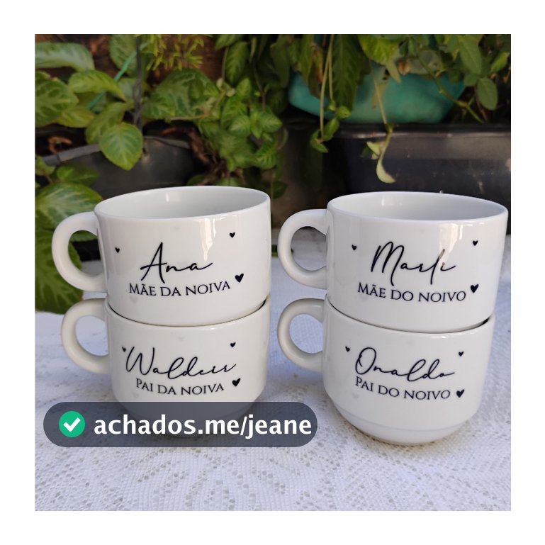 Xícara Personalizada 180ml Pais dos Noivos | Presente Casamento Porcelana padrinho madrinha