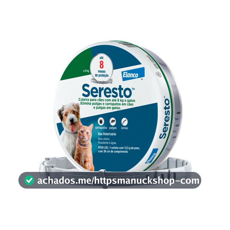 Coleira Seresto Antipulgas Para Cães E Gatos Até 8kg