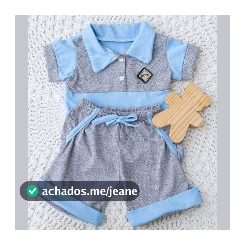 Conjunto bebê Menino Mauricinho linha baby com camiseta polo e shorts Recém Nascido até 6 meses