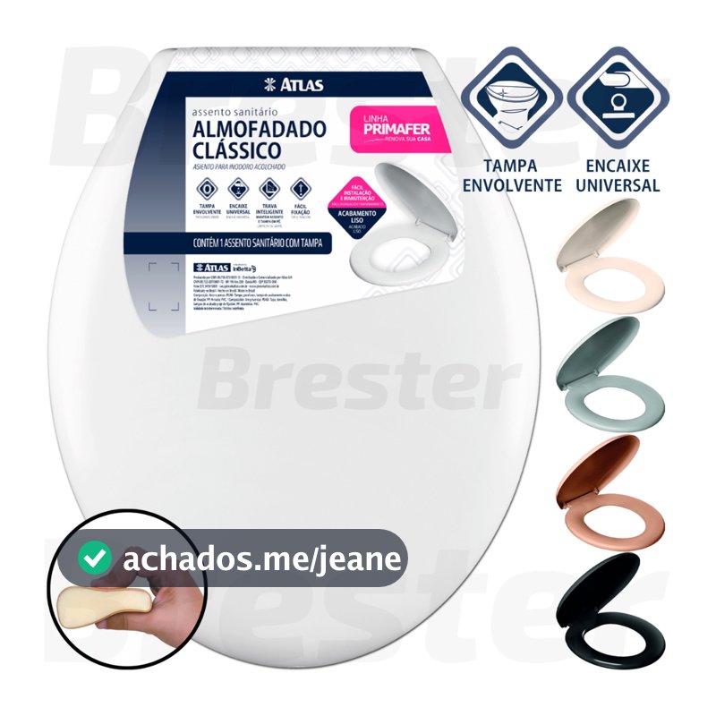 Assento Sanitário Almofadado Qualidade Oval Clássico Original Tampa Vaso Deca Celite Icasa Universal
