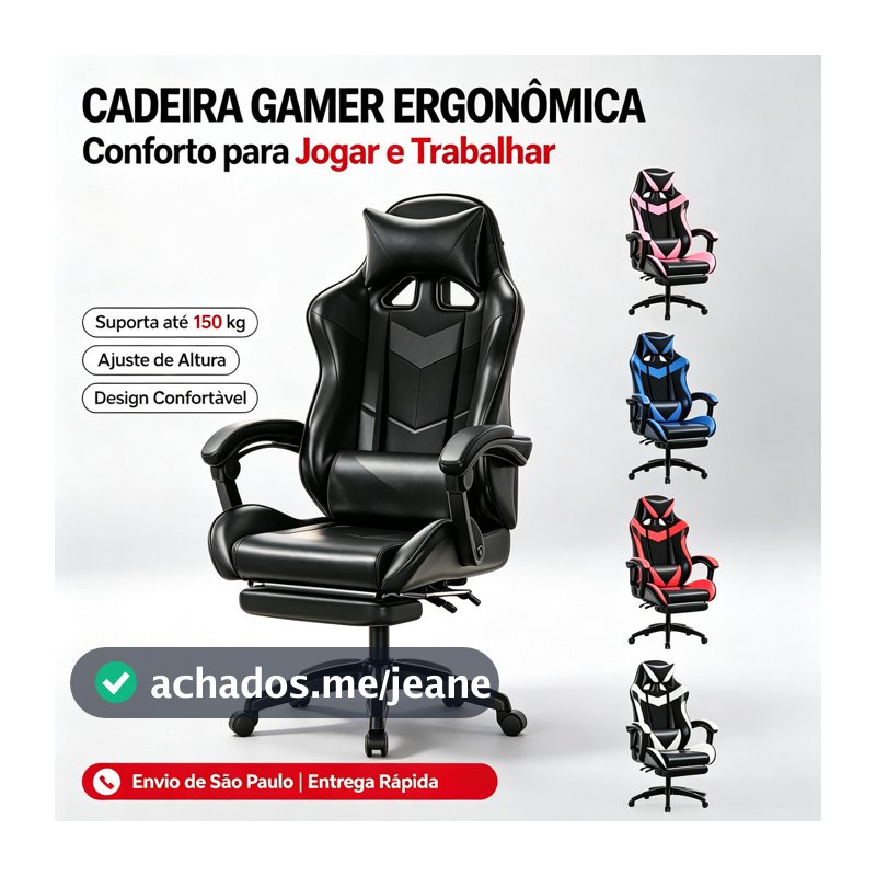 Cadeira de jogo profissional- cadeira de escritório ergonômico 135° joelho e apoio lombar -F19