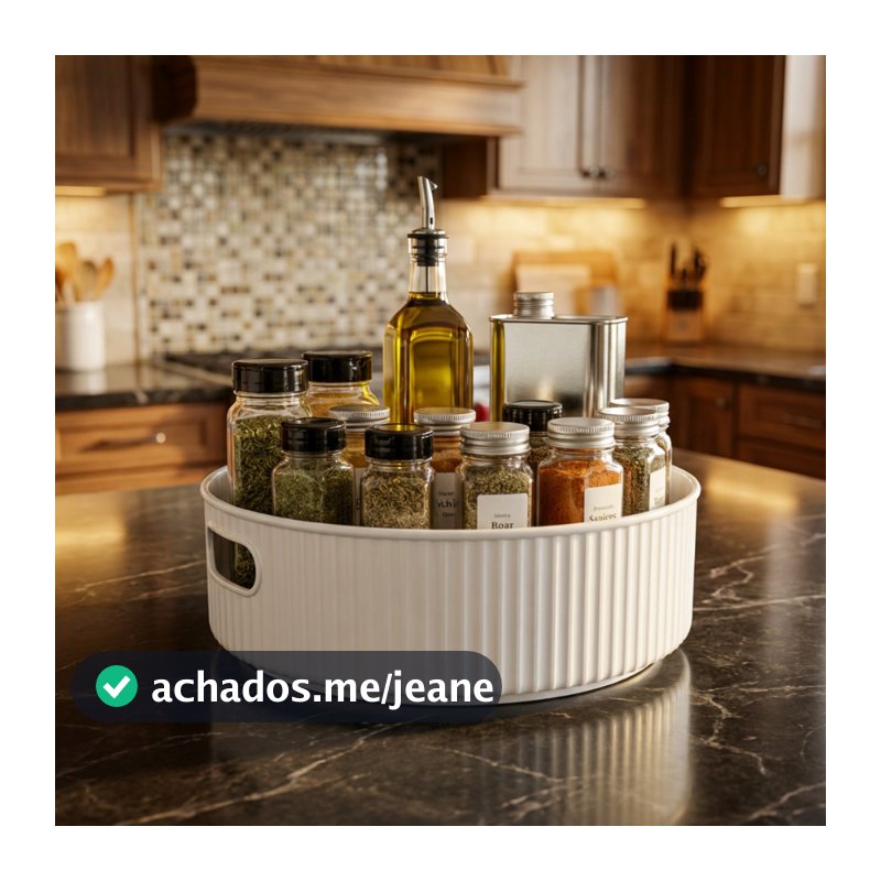 Organizador Giratório  Multiuso  Bandeja para Cozinha, Temperos Frutas Maquiagem Banheiro e Quarto