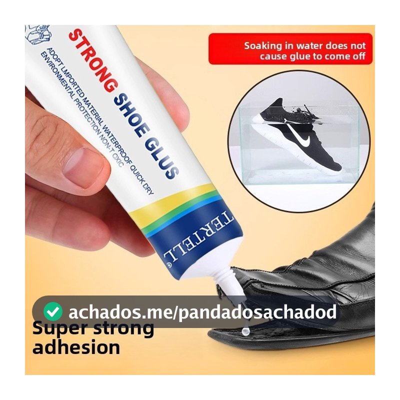 Cola forte para calçados, 60ml adesivo impermeável para reparo de sapatos de couro tênis e plásticos.cola