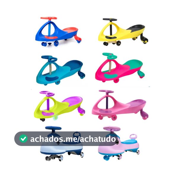 Carrinho de Rolimã Super Car com Led Suporta até 100kg Unitoys