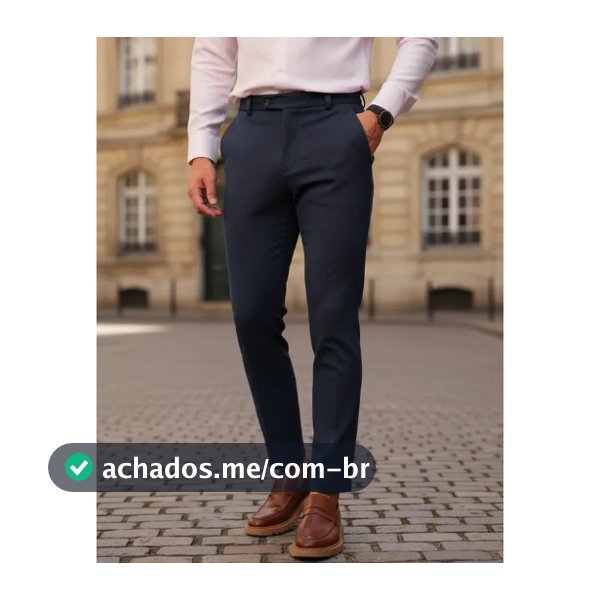 Calça Alfaiataria Masculina Malha Elastano Premium - Lycra - Estica - Não Amassa