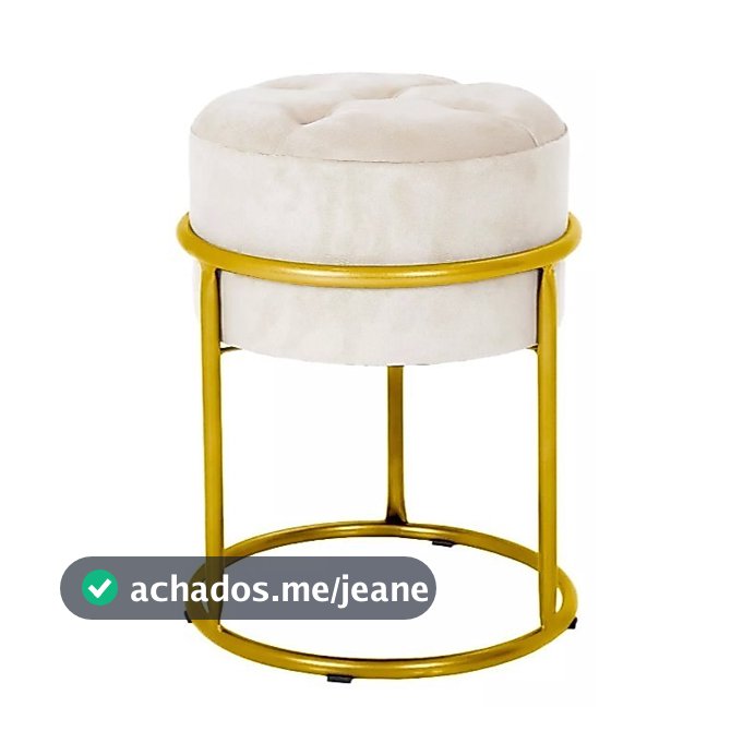 Puff Argola Banqueta Ferro Estofada Penteadeira Decoração Quarto Sala Bancada Cadeira Moderno Pufe