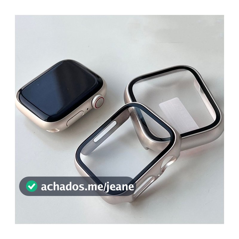 Capa case acrílico com vidro compativel apple watch utral 38 40 42 44 41 45 49mm