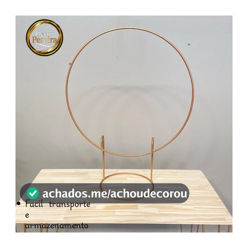 Mini Arco de Mesa Redondo Dourado Enfeite Bexiga Painéis Festa