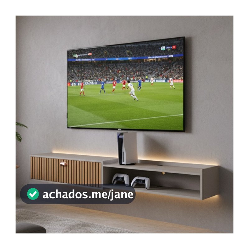 Rack King 1.80cm ou 1.50cm Decoração Sala Estar TV 75 polegadas Nicho Organizador 1 Porta - RPM